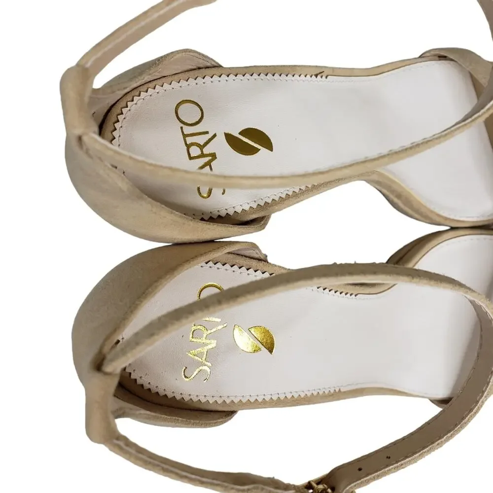 SARTO by Franco Sarto Womens 8.5 Dolores Ankle Strap Leather Sandal NEW